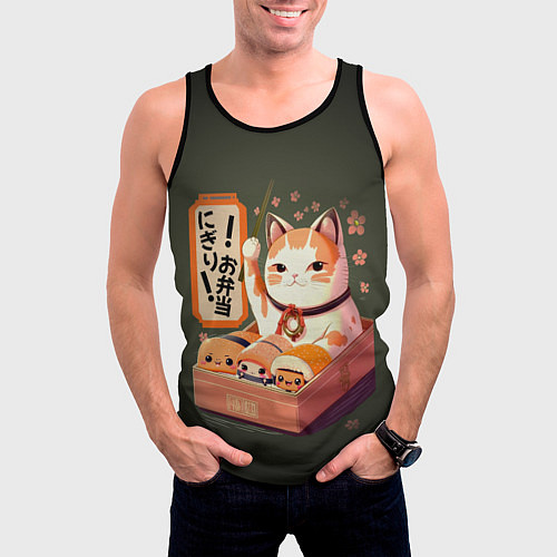 Мужская майка без рукавов Запорный клапан / 3D-Черный – фото 3