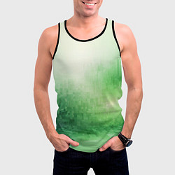 Майка-безрукавка мужская Травяные пиксели, цвет: 3D-черный — фото 2