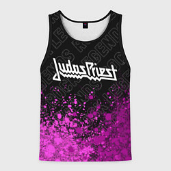Мужская майка без рукавов Judas Priest rock legends: символ сверху