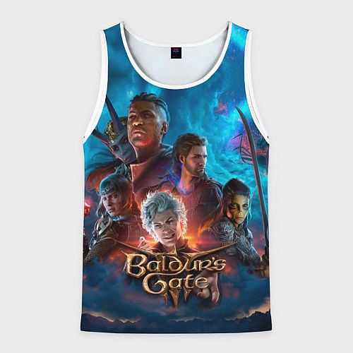 Мужская майка без рукавов Baldurs Gate 3 персонажи / 3D-Белый – фото 1