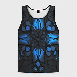 Майка-безрукавка мужская Синий абстрактный узор на плитах, цвет: 3D-черный