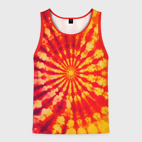 Мужская майка без рукавов Тай дай солнце / 3D-Красный – фото 1