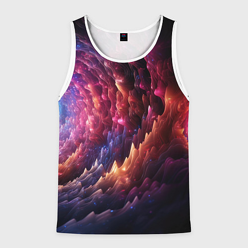 Мужская майка без рукавов Звездная космическая спираль / 3D-Белый – фото 1