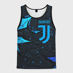 Майка-безрукавка мужская Juventus abstract blue logo, цвет: 3D-черный