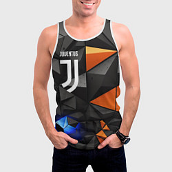 Майка-безрукавка мужская Juventus orange black style, цвет: 3D-белый — фото 2