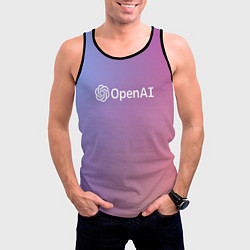 Майка-безрукавка мужская OpenAI, цвет: 3D-черный — фото 2