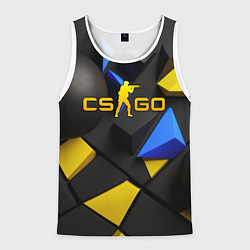 Мужская майка без рукавов CSGO blue yellow abstract