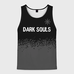 Майка-безрукавка мужская Dark Souls glitch на темном фоне: символ сверху, цвет: 3D-черный