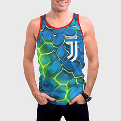 Майка-безрукавка мужская Juventus blue green neon, цвет: 3D-красный — фото 2