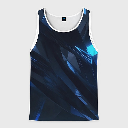 Мужская майка без рукавов Синяя безгранность / 3D-Белый – фото 1