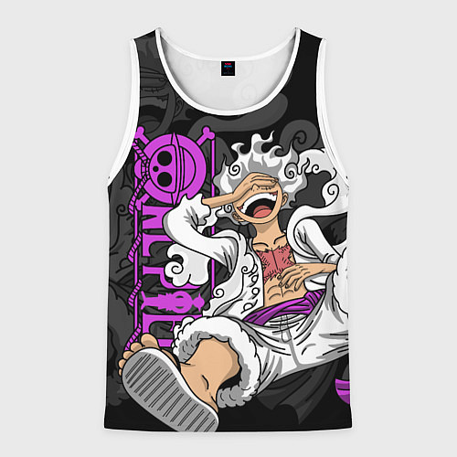 Мужская майка без рукавов One piece - Gear 5- purple / 3D-Белый – фото 1