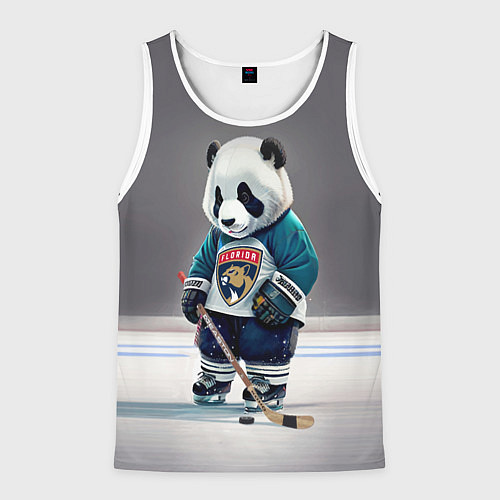 Мужская майка без рукавов Panda striker of the Florida Panthers / 3D-Белый – фото 1