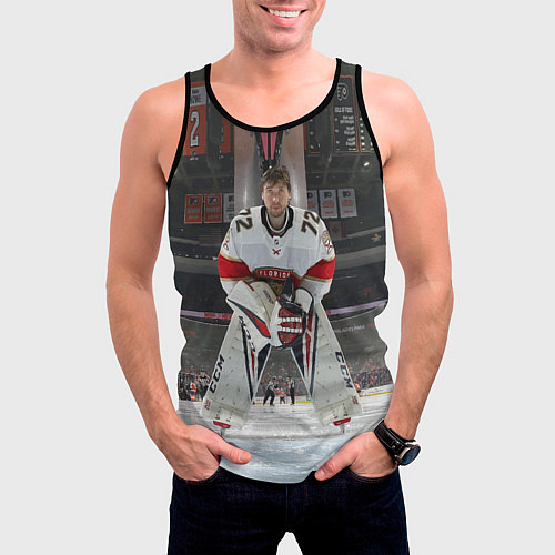 Мужская майка без рукавов Sergey Bobrovsky - Florida panthers - hockey / 3D-Черный – фото 3