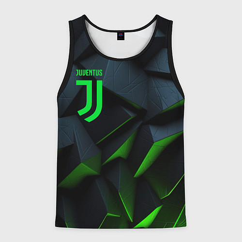 Мужская майка без рукавов Juventus black green logo / 3D-Черный – фото 1