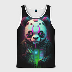 Майка-безрукавка мужская Панда киберпанк, цвет: 3D-белый