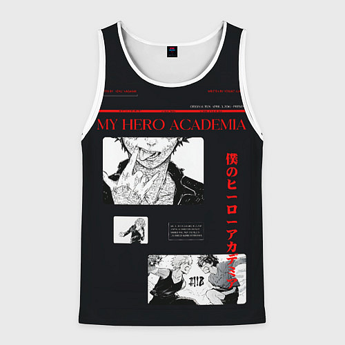 Мужская майка без рукавов Экспозиция - Моя геройская академия / 3D-Белый – фото 1