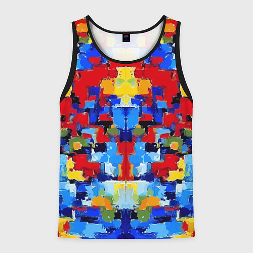 Мужская майка без рукавов Colorful abstraction - vogue - paint / 3D-Черный – фото 1