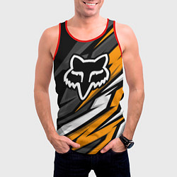 Майка-безрукавка мужская Fox motocross racing - orange, цвет: 3D-красный — фото 2