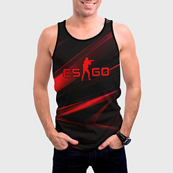 Майка-безрукавка мужская CSGO red black logo, цвет: 3D-черный — фото 2