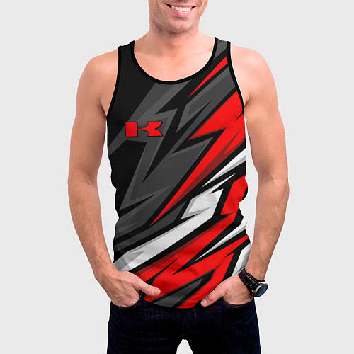 Мужская майка без рукавов Kawasaki - red uniform / 3D-Черный – фото 3