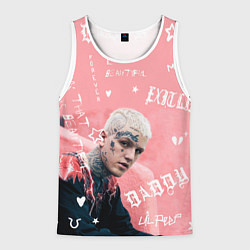 Мужская майка без рукавов Lil Peep тату розовый