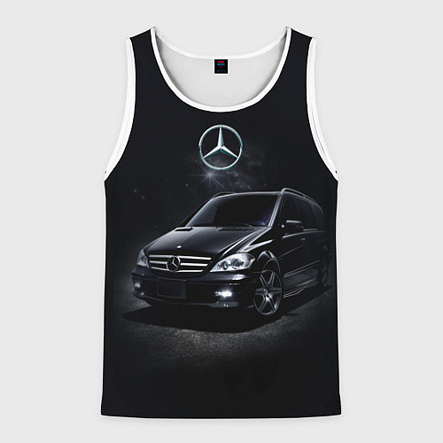 Мужская майка без рукавов Mercedes black / 3D-Белый – фото 1