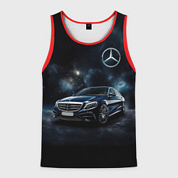 Майка-безрукавка мужская Mercedes Benz galaxy, цвет: 3D-красный