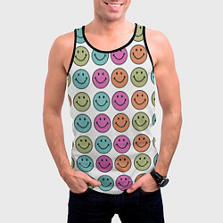 Майка-безрукавка мужская Smiley face, цвет: 3D-черный — фото 2