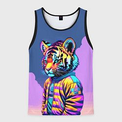 Мужская майка без рукавов Cool tiger cub - pop art