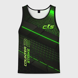 Майка-безрукавка мужская CS2 green neon, цвет: 3D-черный