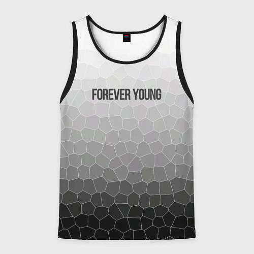 Мужская майка без рукавов Forever young / 3D-Черный – фото 1