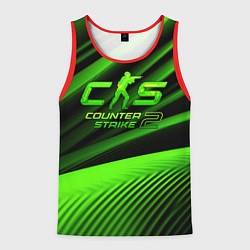 Майка-безрукавка мужская CS2 Counter strike green logo, цвет: 3D-красный