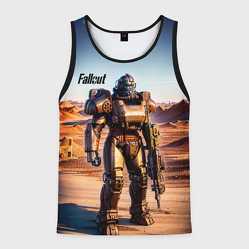 Мужская майка без рукавов Robot Fallout / 3D-Черный – фото 1