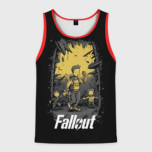 Мужская майка без рукавов Fallout boys / 3D-Красный – фото 1