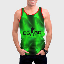 Майка-безрукавка мужская CSGO green logo, цвет: 3D-красный — фото 2