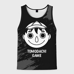 Майка-безрукавка мужская Tomodachi Game glitch на темном фоне, цвет: 3D-черный