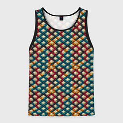 Мужская майка без рукавов Вязанная цветная текстура
