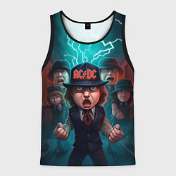 Майка-безрукавка мужская ACDC cartoon, цвет: 3D-черный