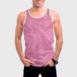Майка-безрукавка мужская Розовая шерсть, цвет: 3D-белый — фото 2