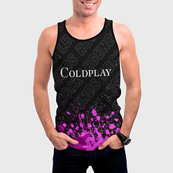 Майка-безрукавка мужская Coldplay rock legends: символ сверху, цвет: 3D-черный — фото 2