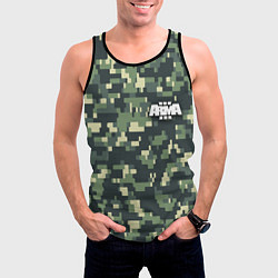 Майка-безрукавка мужская Арма 3 - зелёное хаки, цвет: 3D-черный — фото 2