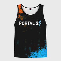 Майка-безрукавка мужская Portal game, цвет: 3D-черный