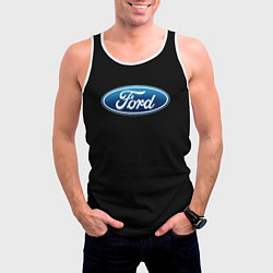 Майка-безрукавка мужская Ford sport auto, цвет: 3D-белый — фото 2