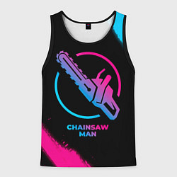 Майка-безрукавка мужская Chainsaw Man - neon gradient, цвет: 3D-черный