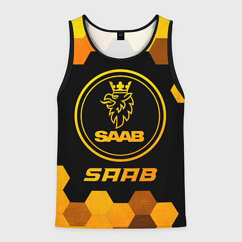 Мужская майка без рукавов Saab - gold gradient / 3D-Черный – фото 1