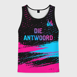Майка-безрукавка мужская Die Antwoord - neon gradient: символ сверху, цвет: 3D-черный