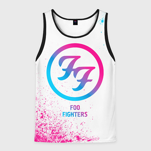 Мужская майка без рукавов Foo Fighters neon gradient style / 3D-Черный – фото 1