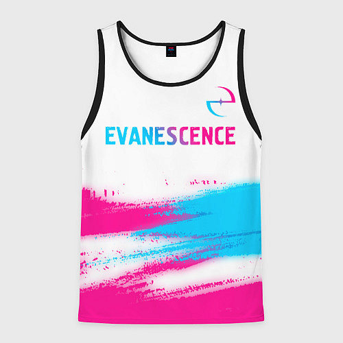 Мужская майка без рукавов Evanescence neon gradient style: символ сверху / 3D-Черный – фото 1