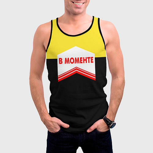 Мужская майка без рукавов В момента - клей / 3D-Черный – фото 3