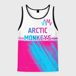 Мужская майка без рукавов Arctic Monkeys neon gradient style: символ сверху